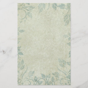 Blue Vintage Floral Vine Stationery