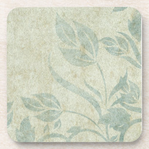 Blue Vintage Floral Vine Wedding Coaster