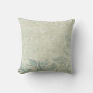 Blue Vintage Floral Vine Wedding Cushion