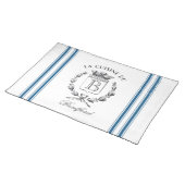Blue Vintage French Custom Family Crest Placemat (On Table)