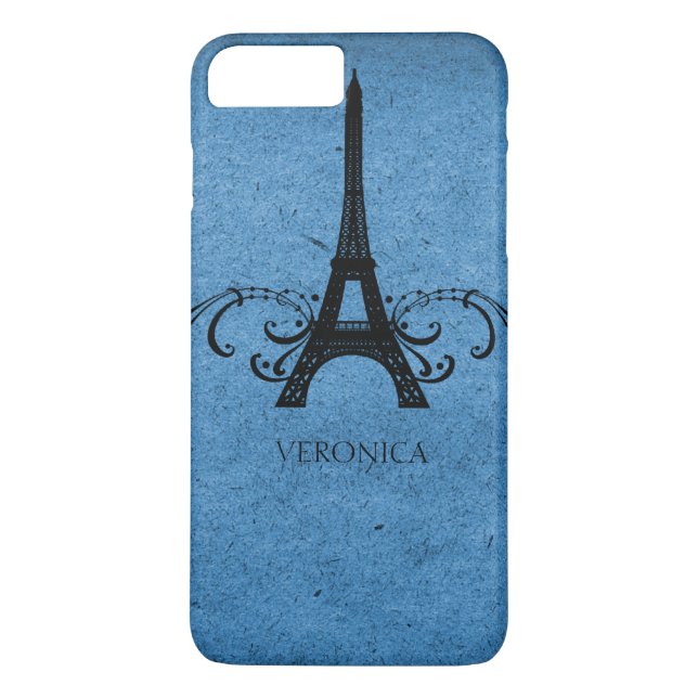 Blue Vintage French Flourish Case-Mate iPhone Case (Back)