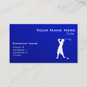 Blue Vintage Golfer Business Card