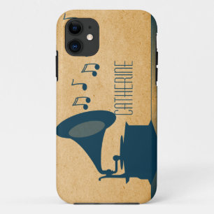 Blue Vintage Gramophone BT ID iPhone 5 Case