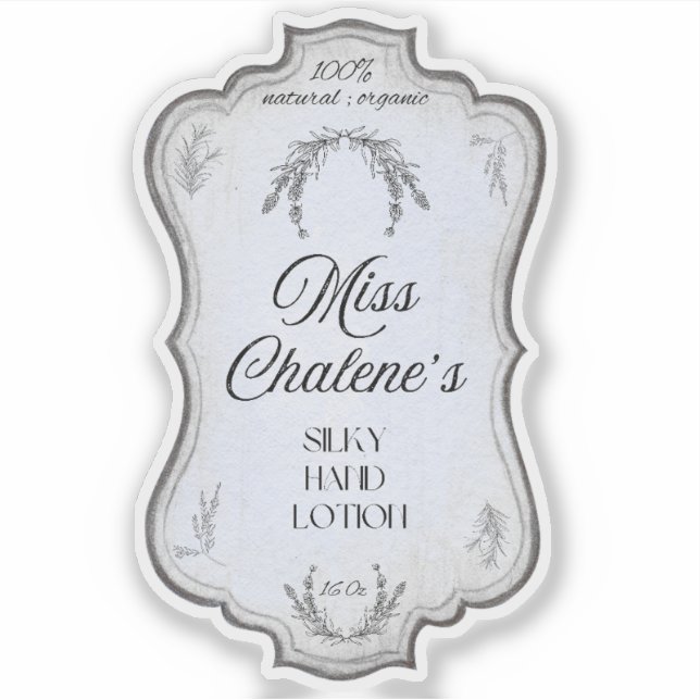 Blue Vintage Lotion Antique Jar Bottle  (Front)