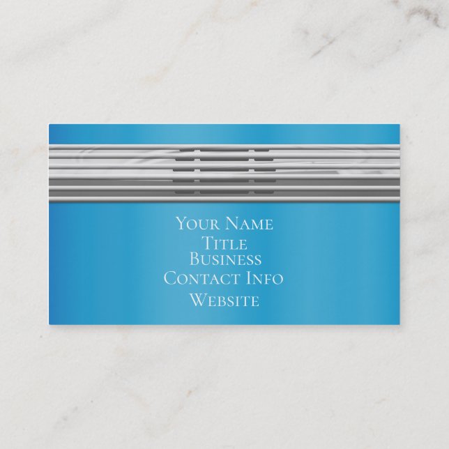 Blue Vintage Radio Business Card (Back)