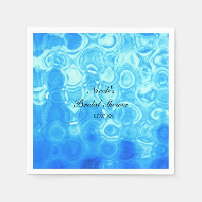 Blue Vintage Retro Glamour Fashion Circle Art Napkin (Front)