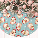 Blue Vintage Santa Claus Face Watercolor Brushed Polyester Tree Skirt<br><div class="desc">Add a touch of nostalgic charm to your holiday decor with our Blue Vintage Santa Claus Face Watercolor Tree Skirt! This festive tree skirt features a delightful watercolor pattern of classic Santa Claus faces set against a vibrant background, adorned with delicate snowflakes. Perfect for bringing a warm and joyful atmosphere...</div>