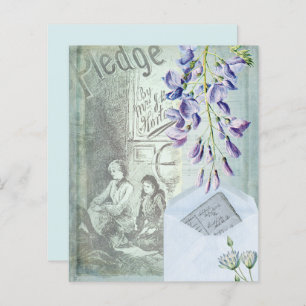 Blue Vintage Scrapbook Paper 