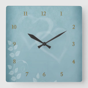 Blue Vintage Square Wall Clock