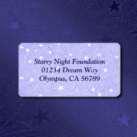 Blue Vintage Stars Etching Custom Address Label