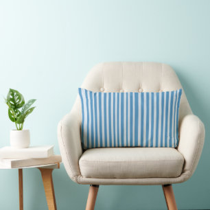 Blue Vintage Stripes Pattern Lumbar Cushion