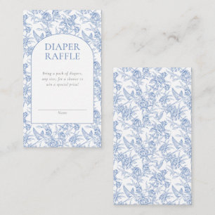 Blue Vintage Toile De Jouy Boy Baby Shower Enclosure Card