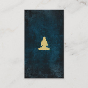 Blue vintage Yoga ı Business Card
