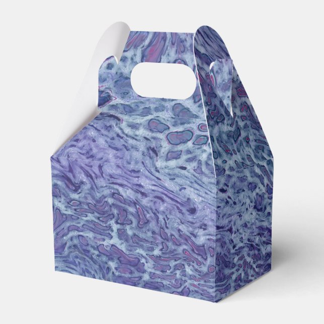 Blue & Violet Acrylic Abstract Fluid Art Favour Box (Front Side)