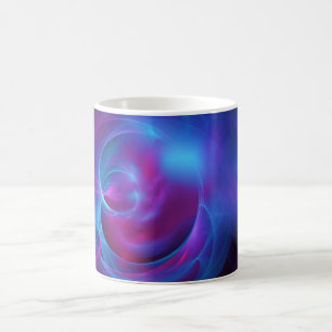 Blue Violet and Pink Cosmic Swirly Fractal Coffee Mug