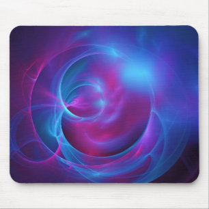 Blue Violet and Pink Cosmic Swirly Fractal Mouse Pad