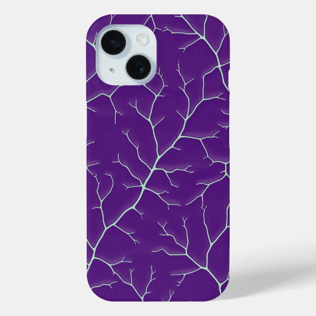 Blue-Violet Branch Design iPhone Case (Back)