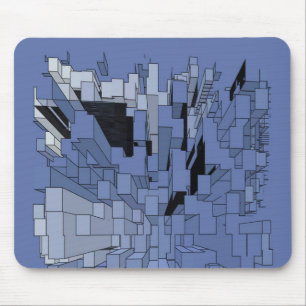 Blue violet city mouse pad