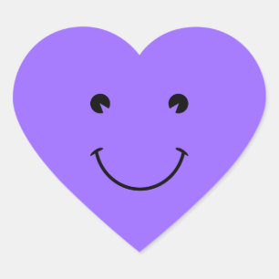 Blue Violet Face Heart Sticker
