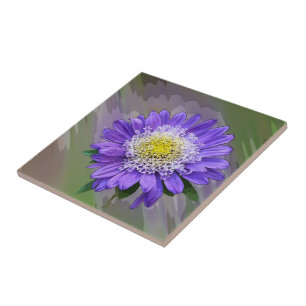 blue violet flower ceramic tile