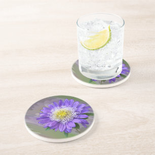 blue violet flower coaster