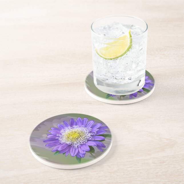 blue violet flower coaster (Side)