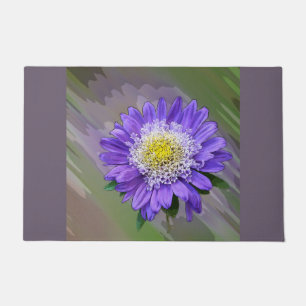 blue violet flower doormat