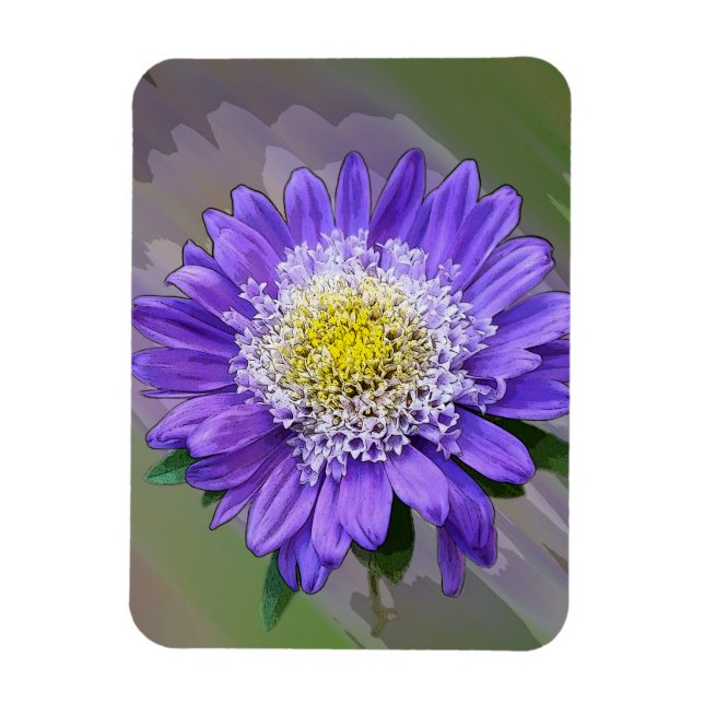 blue violet flower magnet (Vertical)