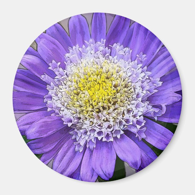 blue violet flower magnet (Front)