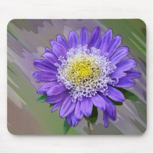 blue violet flower mouse pad