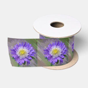 blue violet flower satin ribbon