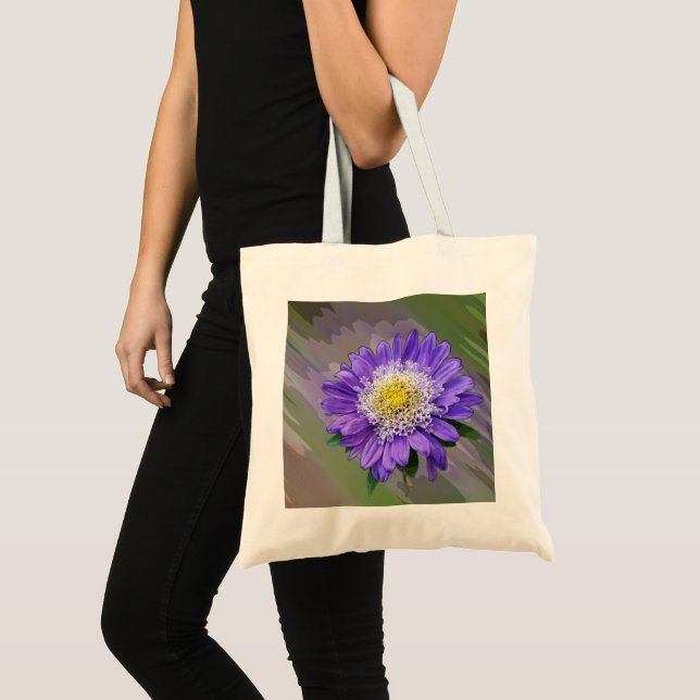 blue violet flower tote bag (Front (Product))