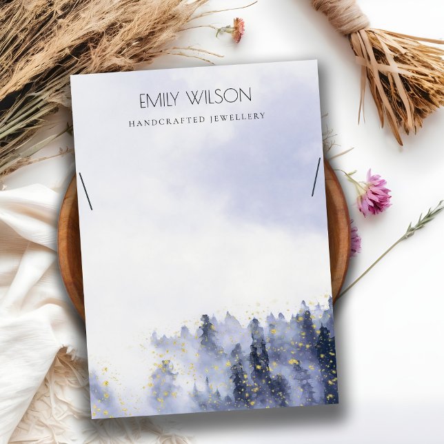 BLUE VIOLET FOG SNOW LANDSCAPE NECKLACE DISPLAY BUSINESS CARD (Creator Uploaded)