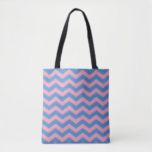Blue Violet Frosted Orchid Chevrons Tote Bag