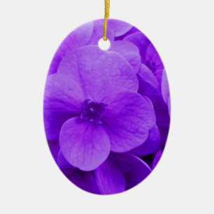 Blue Violet Hydrangea Ceramic Ornament