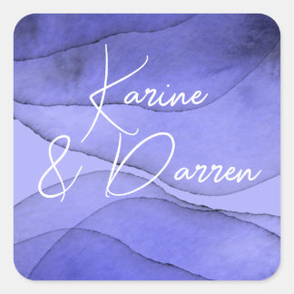 Blue violet lavender  square sticker
