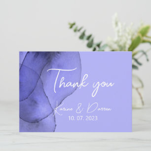 Blue violet lavender watercolor  thank you card