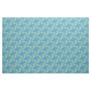 Blue Violet Lime Green Paisley Floral Pattern Fabric
