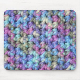 Blue Violet Multi Colour Crochet Mouse Pad