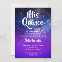 Blue Violet Ombre Cosmic Photo Mis Quince Birthday