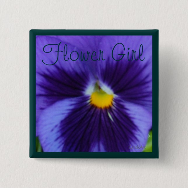 Blue-Violet Pansy 15 Cm Square Badge (Front)