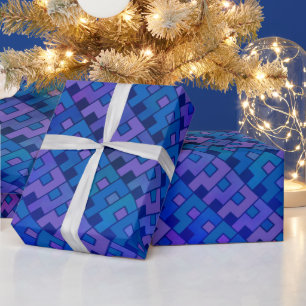 Blue Violet Question Pattern Wrapping Paper