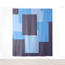 Blue + Violet Rectangle Pattern Tapestry