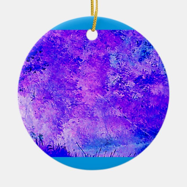 Blue Violet Serenity Ceramic Tree Decoration (Front)