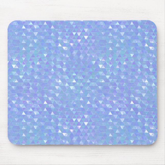 Blue Violet Trendy Triangles Geometric Pattern Mouse Pad (Front)