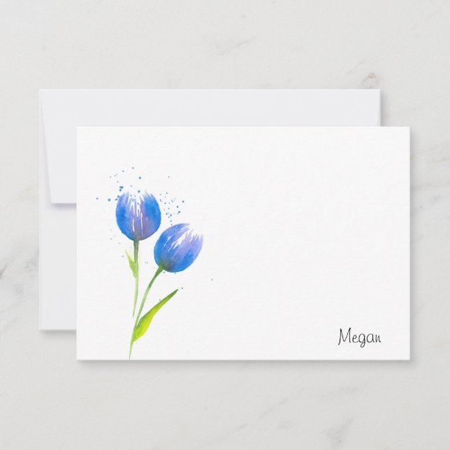 Blue Violet Tulips Card (Front)