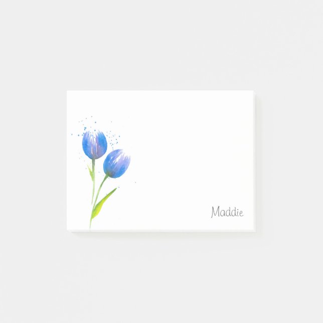 Blue Violet Tulips Post-it Notes (Front)