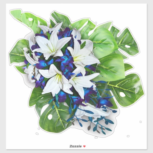 Blue,violet & white silk flower bouquets (Sheet)