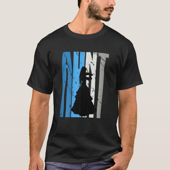 Blue Violin Aunt Violinist Plays The Violin Musica T-Shirt (Front)