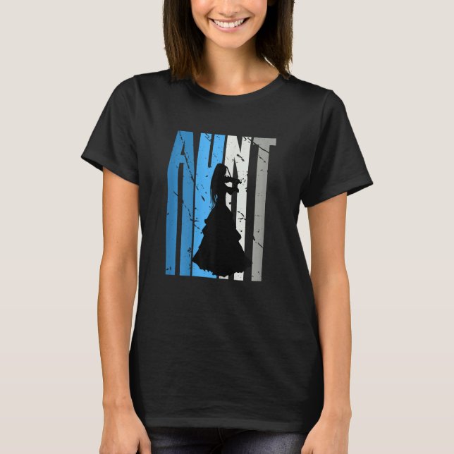 Blue Violin Aunt Violinist Plays The Violin Musica T-Shirt (Front)